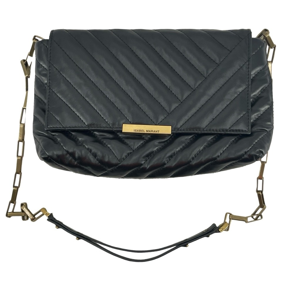 Isabel Marant Shoulder Bag Oskan Moon OS Black Excellent